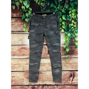 Democracy AB Technology Skinny Jeans Mid Rise Gray Camo Stretchy Women's 8 EUC